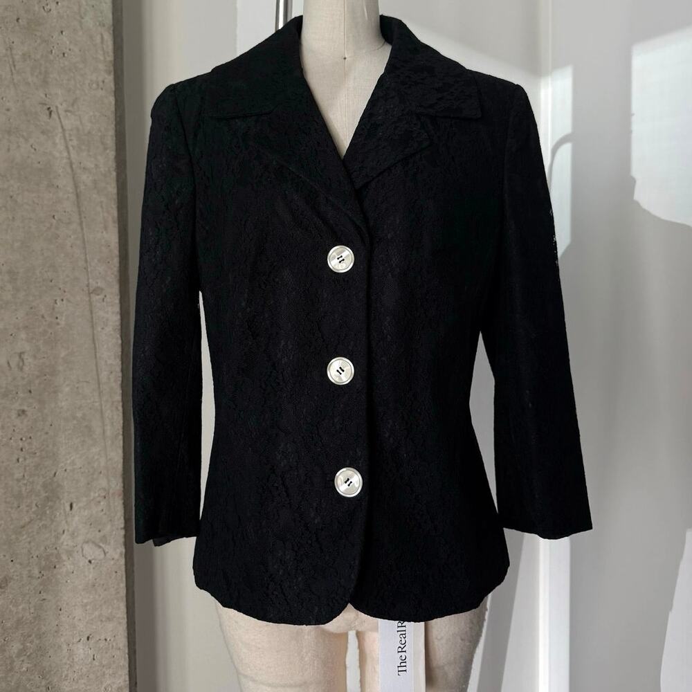 Vintage Dolce & Gabbana 1997 Black Lace Jacket Medium